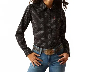 Ariat Kirby Stretch Long Sleeve Shirt In Gia Geo Print In Black