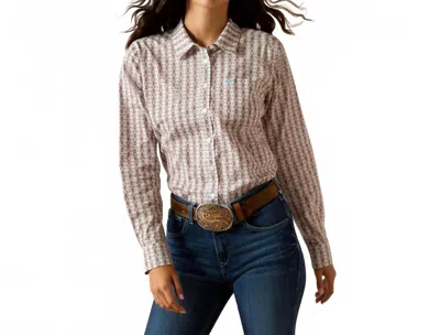 Ariat Kirby Stretch Long Sleeve Shirt In Winsome Geo Print In Multi