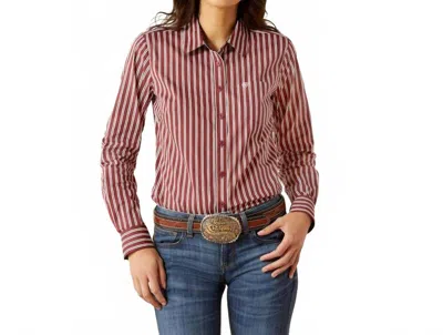 Ariat Kirby Stretch Shirt In Cabernet Stripe In Red
