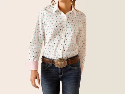 Ariat Kirby Stretch Shirt In Steer Garden In Multi