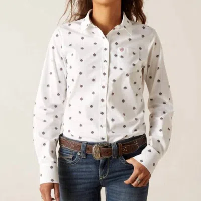 Ariat Kirby Stretch Shirt In Thunderbird Print In White