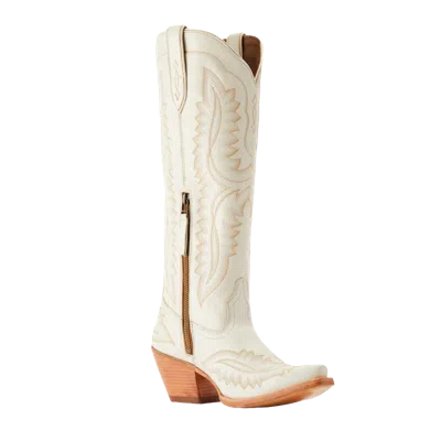 Pre-owned Ariat Ladies Casanova Blanco Western Boots 10043268 In White
