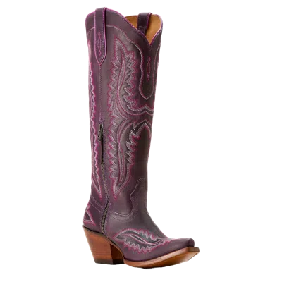Pre-owned Ariat Ladies Casanova Deep Amethyst Tall Western Boot 10053649 In Purple