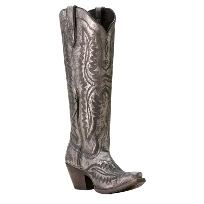 Pre-owned Ariat Ladies Casanova Embroidered Soft Mercury Black Western Boot 10053651