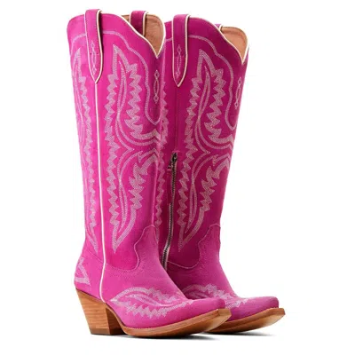 Pre-owned Ariat Ladies Casanova Haute Pink Suede Western Boots 10046859 Size 7.5