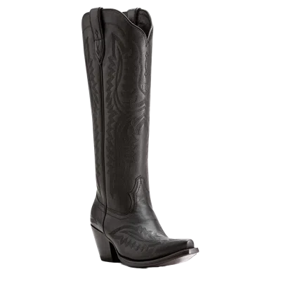 Pre-owned Ariat Ladies Casanova Obsidian Tall Western Boot 10054106 In Black