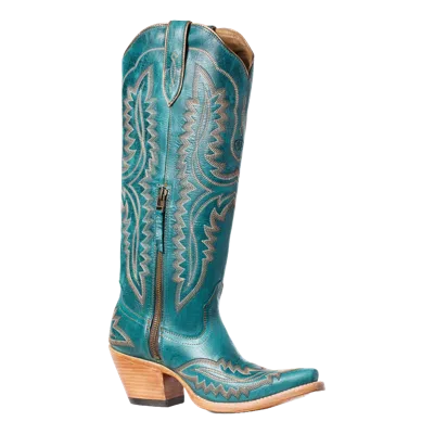 Pre-owned Ariat Ladies Casanova Turquoise Western Boots 10034004 In Blue