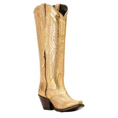 Pre-owned Ariat Ladies Casanova Western Royalty Shine Boot 10053652 In Gold