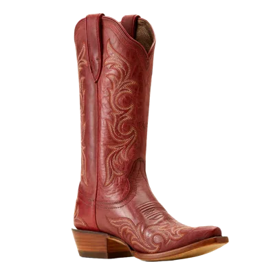 Pre-owned Ariat Ladies Hazen Ripe Serrano Western Boots 10050893 In Red