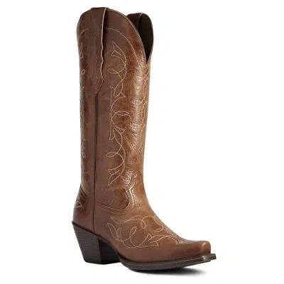 Pre-owned Ariat Ladies Heritage D Toe Stretchfit Dark Tan Western Boots 10038313 In Brown