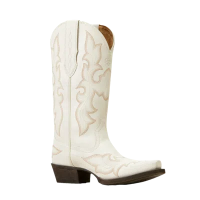 Pre-owned Ariat Ladies Jennings Stretchfit Distressed Ivory Western Boots 10046996 In White