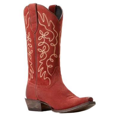 Pre-owned Ariat Ladies Jukebox Cayenne Suede Red Western Boot 10053791