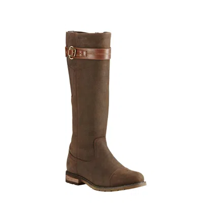 Pre-owned Ariat ® Ladies Stoneleigh H2o Java Brown Waterproof Tall Boots 10018524