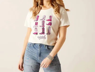Ariat Let's Go Girls T-shirt In Off White In Neutral