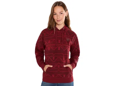 Ariat Logo 2.0 Printed Hoodie Women's Sweatshirt Rockwell Print: Sm, Cotton/polyester In Red