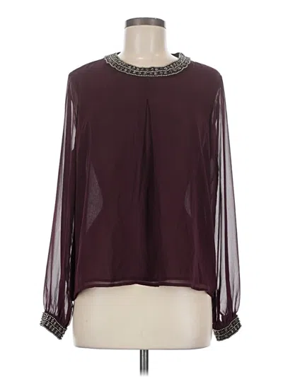 Pre-owned Ariat Long Sleeve Blouse In Burgundy