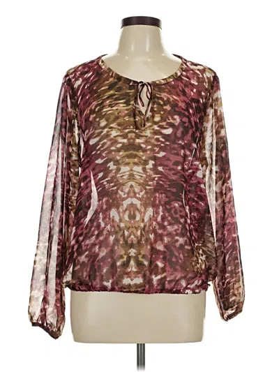 Pre-owned Ariat Long Sleeve Blouse In Burgundy