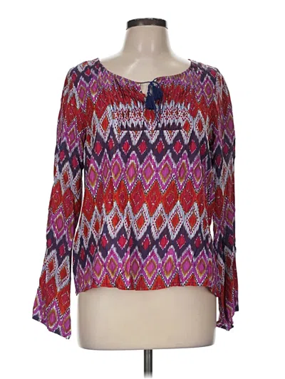 Pre-owned Ariat Long Sleeve Blouse In Purple