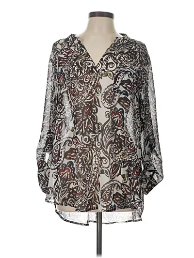 Pre-owned Ariat Long Sleeve Blouse In Silver