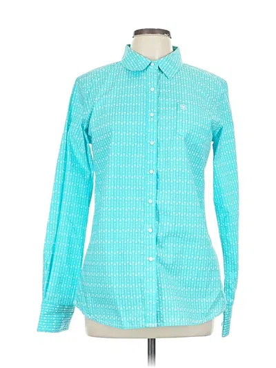 Pre-owned Ariat Long Sleeve Button Down Shirt In Blue