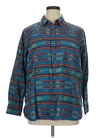 Pre-owned Ariat Long Sleeve Button Down Shirt In Blue