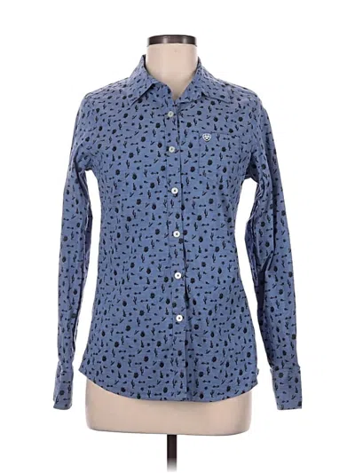 Pre-owned Ariat Long Sleeve Button Down Shirt In Blue