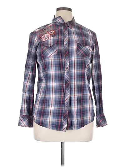 Pre-owned Ariat Long Sleeve Button Down Shirt In Blue