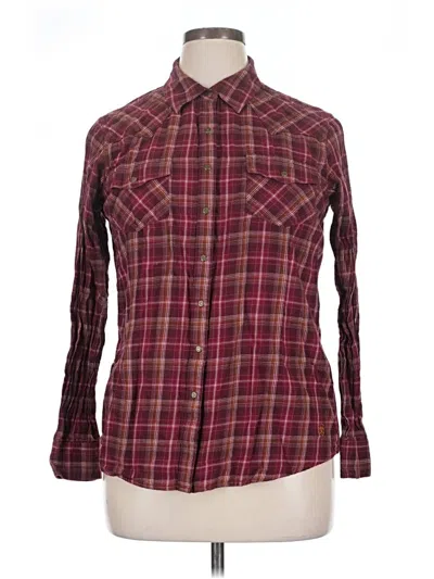 Pre-owned Ariat Long Sleeve Button Down Shirt In Burgundy