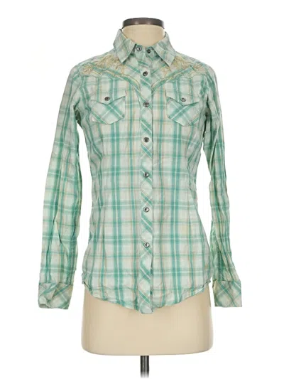 Pre-owned Ariat Long Sleeve Button Down Shirt In Green