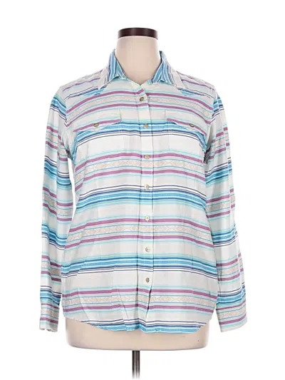 Pre-owned Ariat Long Sleeve Button Down Shirt In Silver