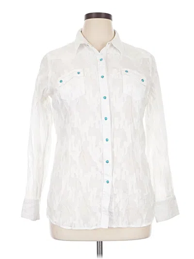 Pre-owned Ariat Long Sleeve Button Down Shirt In White