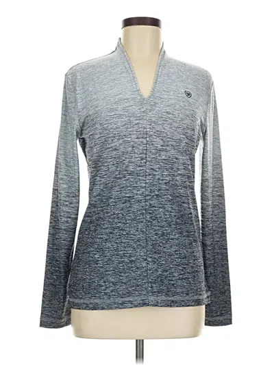 Pre-owned Ariat Long Sleeve Polo Shirt In Gray