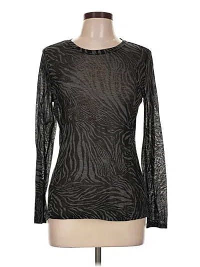 Pre-owned Ariat Long Sleeve Top Black Crew Neck Tops
