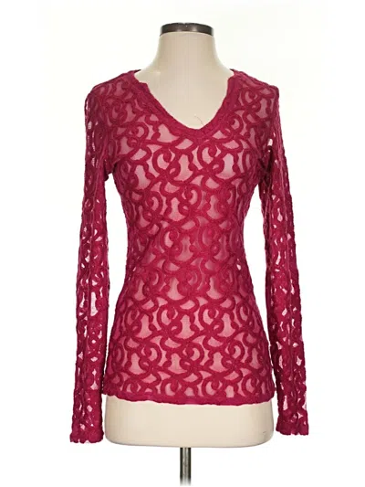 Pre-owned Ariat Long Sleeve Top Burgundy Sweetheart Neckline Tops