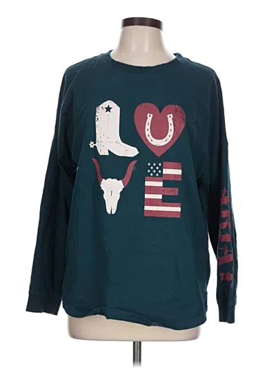 Pre-owned Ariat Long Sleeve T-shirt In Teal