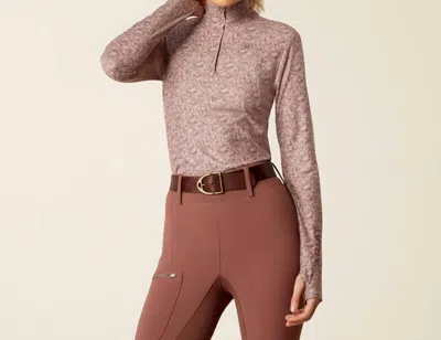 Ariat Lowell 1/4 Zip Baselayer Top In Floral In Purple