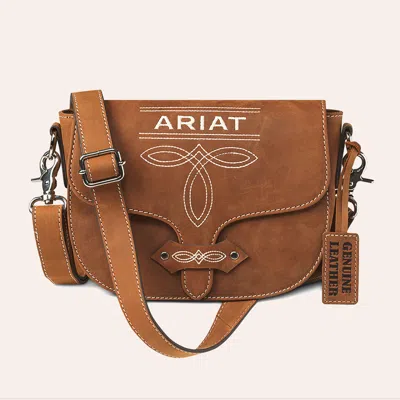 Ariat Lynn Tawny Brown Boot Stitch Small Crossbody Bag