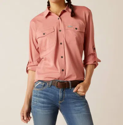 Ariat Made Tough Durastretch Shirt In Heather_red