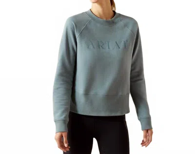 Ariat Martine Crewneck Sweatshirt In Steel Sage In Gray