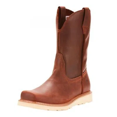 Pre-owned Ariat Men's 10" Rambler Recon Square Toe Western Boot Foothill Brown - 10025111,