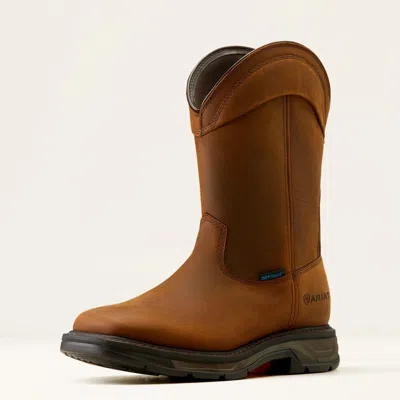 Pre-owned Ariat Men's 10050832 Workhog Xt Wellington Waterproof Work Boot Soft Toe In Brown