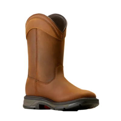Pre-owned Ariat Men's 11" Workhog Xt Wellington Distressed Brown Work Boots 10050832