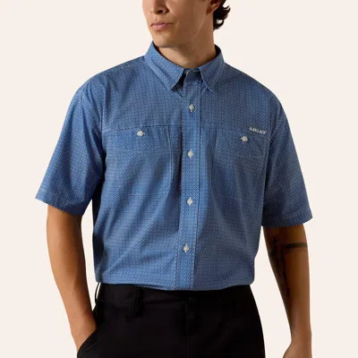 Ariat Men's 360 Airflow Blue Geo Print Shirt