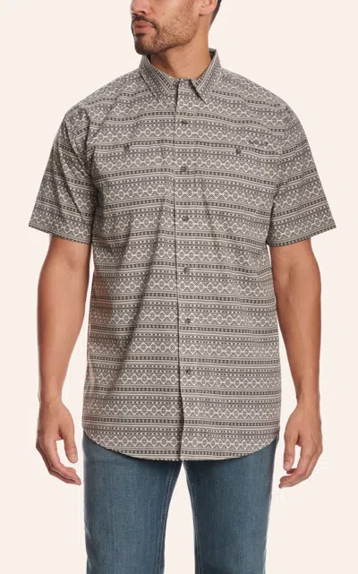 Ariat Men's 360 Airflow Tan Aztec Print Classic Shirt In Gray