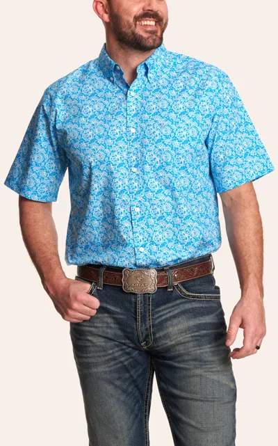 Ariat Men's Addison Blue Paisley Print Western Shirt