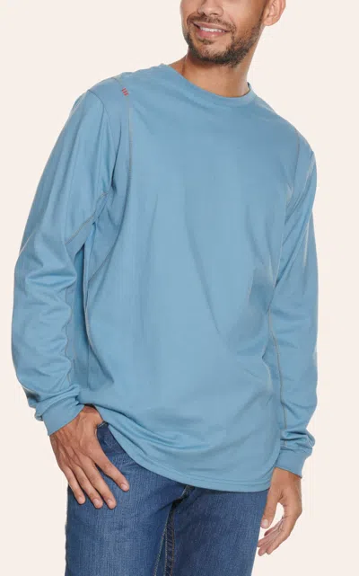 Ariat Men's Air Crew Steel Blue Long Sleeve Fr Work T-shirt