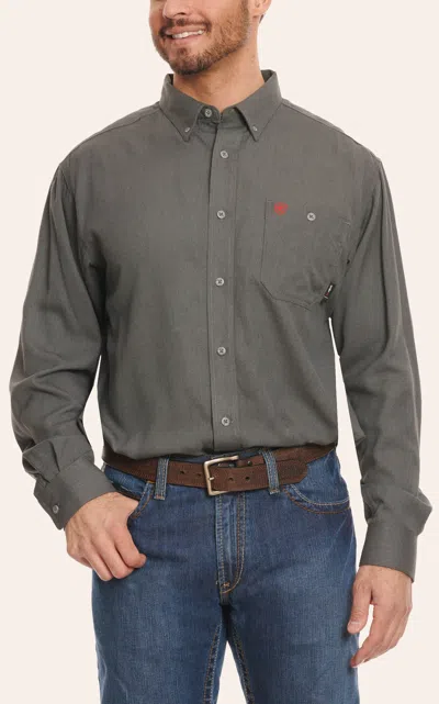 Ariat Men's Air Inherent Gray Heather Cat 2 Fr Work Shirt