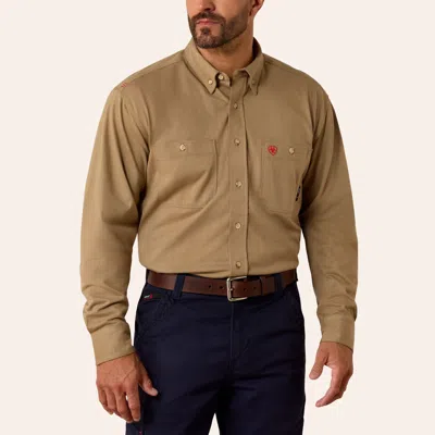 Ariat Men's Airified Khaki Fr Long Sleeve Shirt In Brown