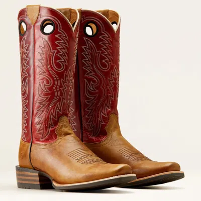 Pre-owned Ariat Men's  Ringer Cowboy Boot Style 10050878 In Rustic Red