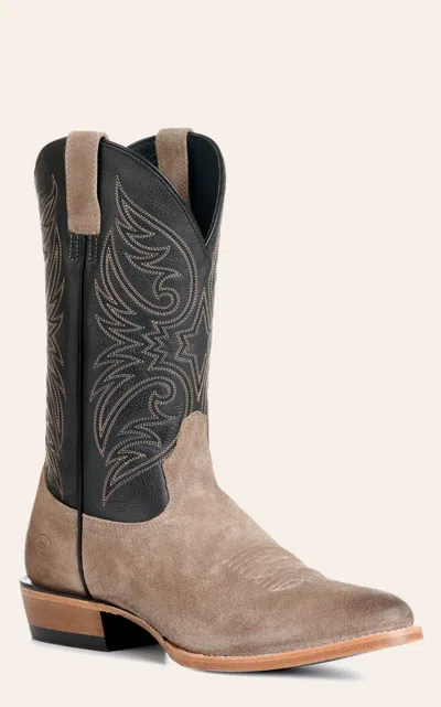 Ariat Men's Bankroll Smoky Roughout And Black R-toe Cowboy Boots In Multi